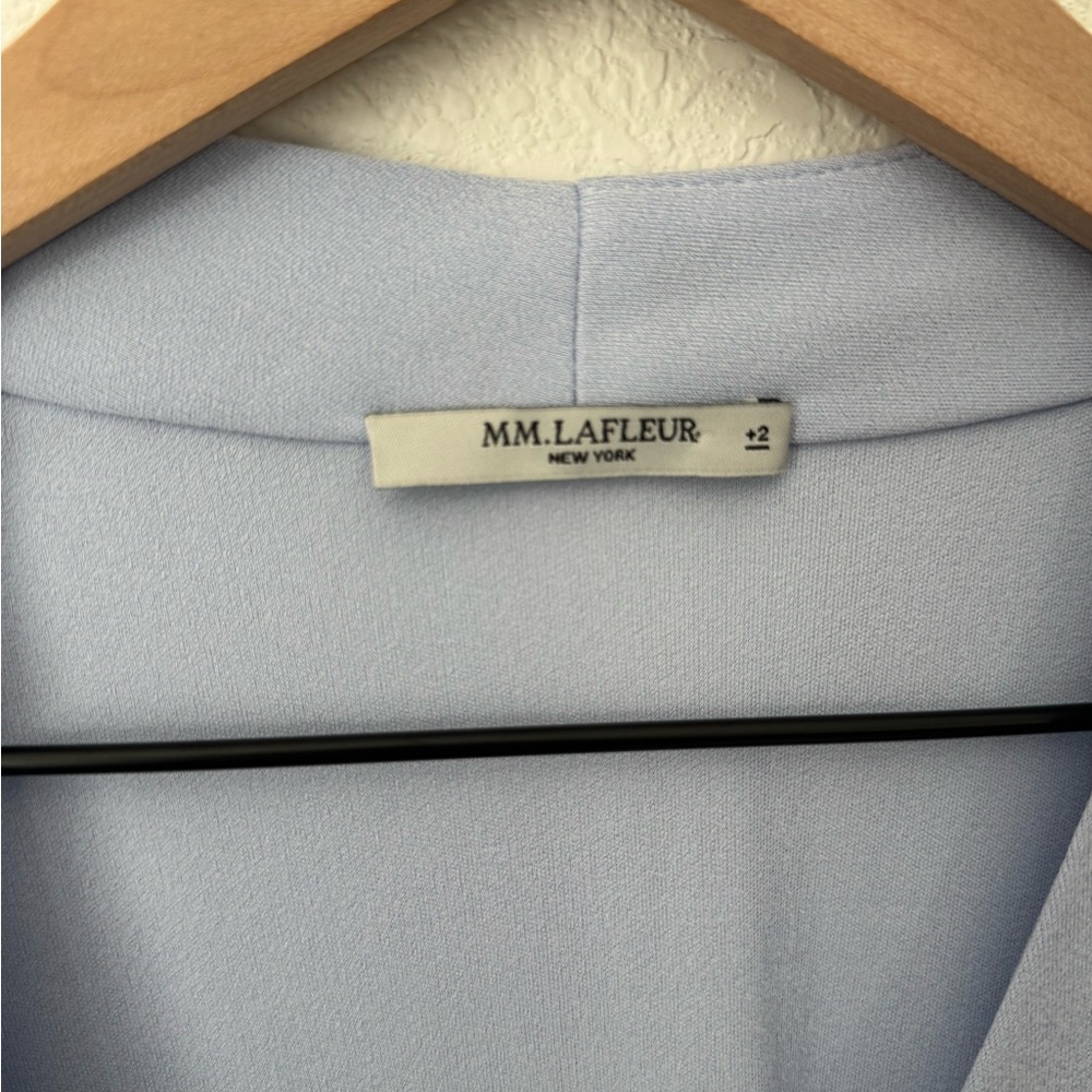 MM LAFLEUR New York The Beneuve TOP in Oxford Blue Drape Front - Picture 5 of 8